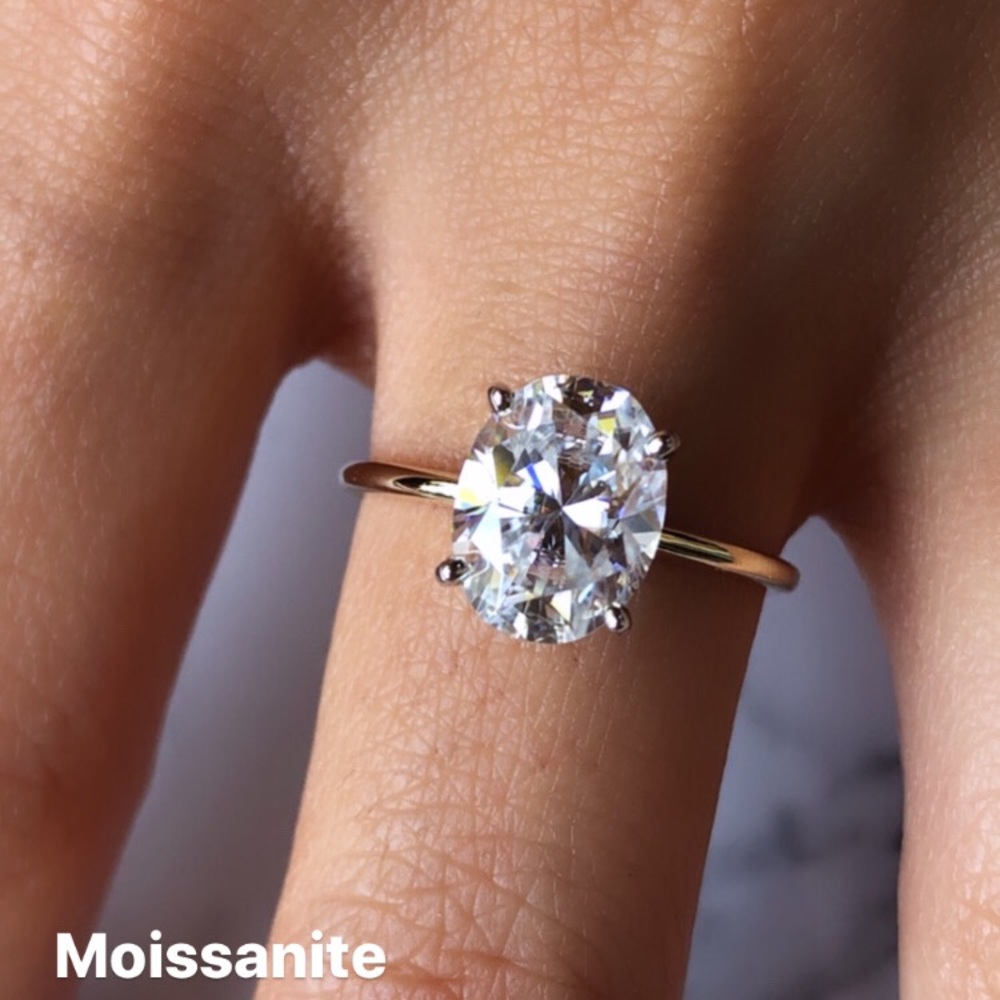 COPY - 2Ct Moissanite Solitaire ring in 14k yello…